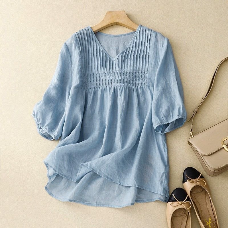 Valencia Cotton-Linen Blouse - York Miller
