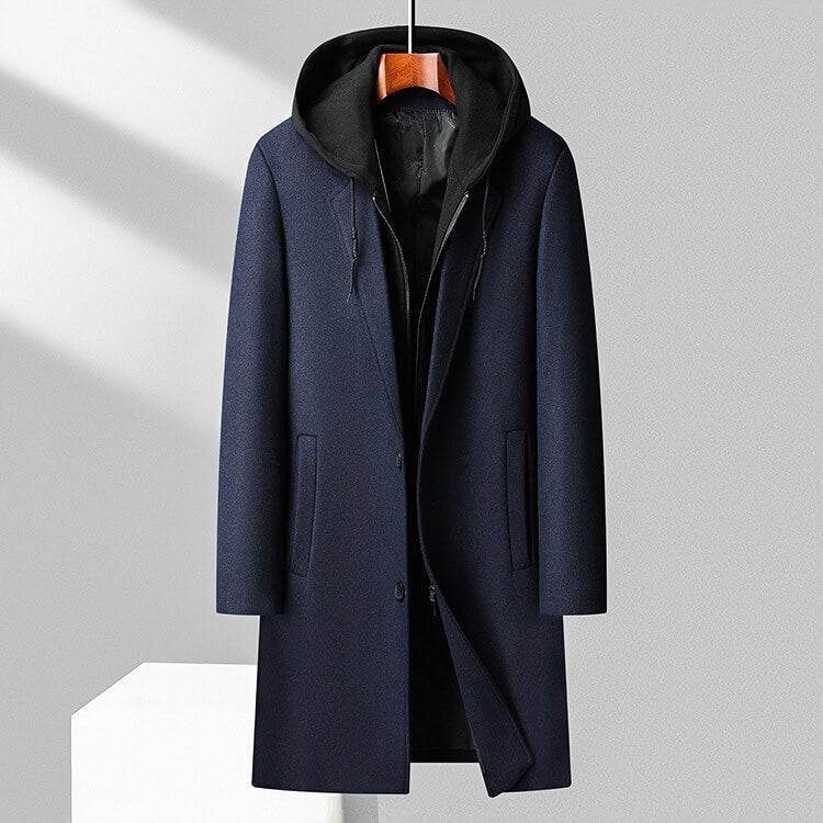 Jasper Virgin Wool Hooded Overcoat - York Miller