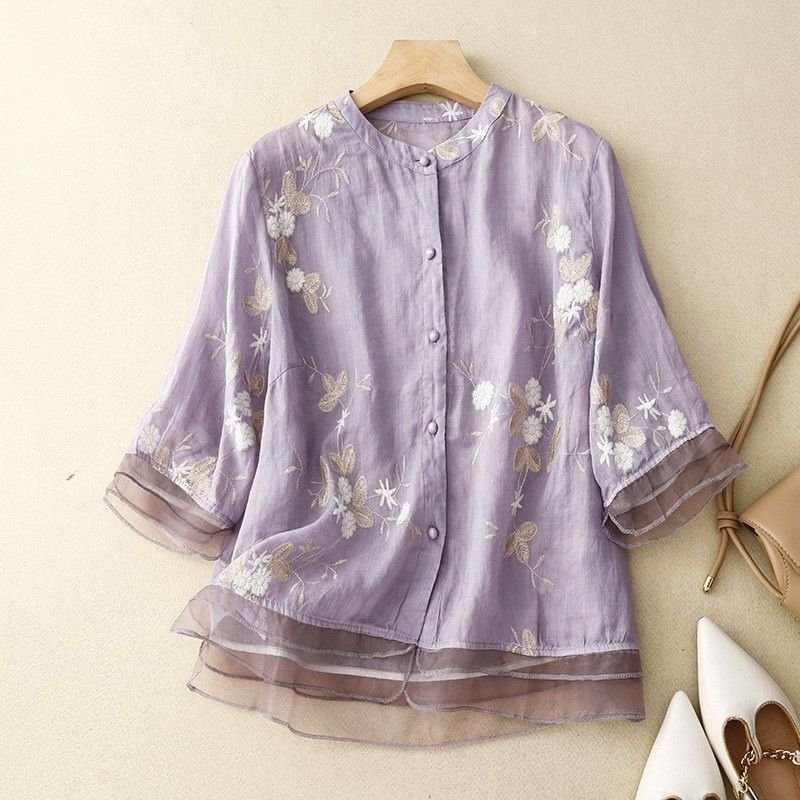 Isabella Cotton-Linen Blouse - York Miller