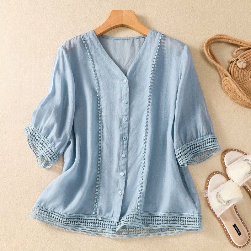 Lucia Cotton-Linen Blouse - York Miller