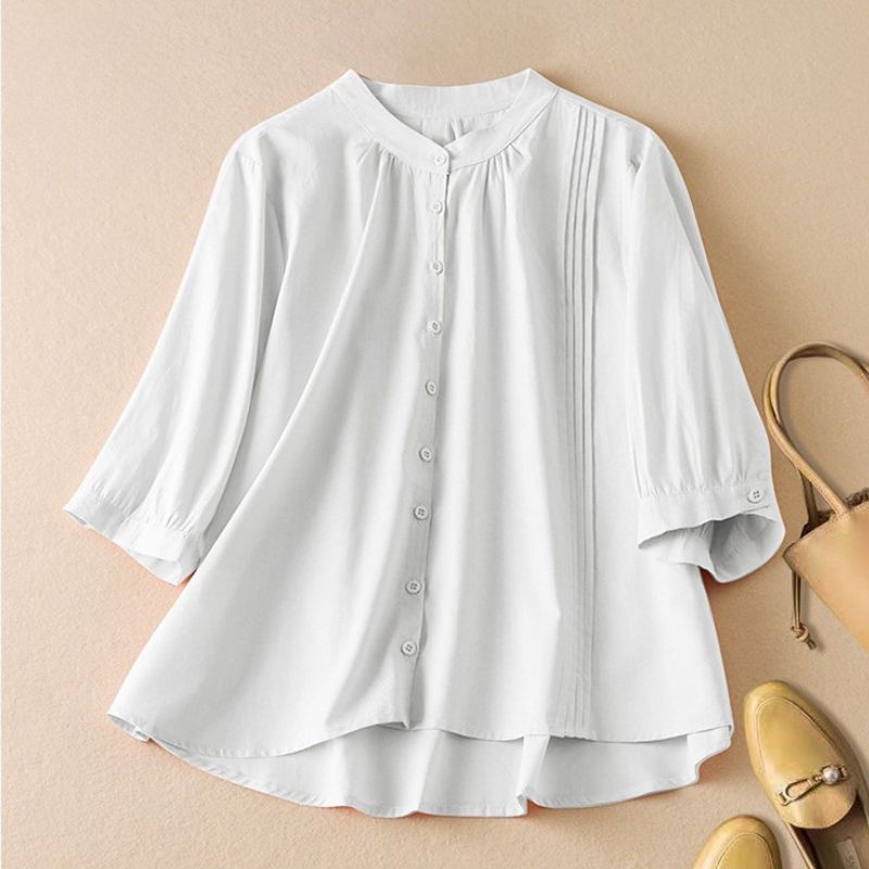 Chamomile Cotton-Linen Blouse - York Miller