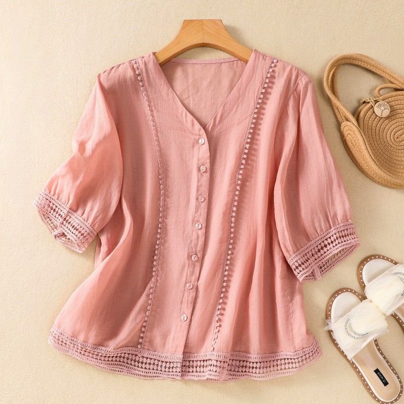 Lucia Cotton-Linen Blouse - York Miller