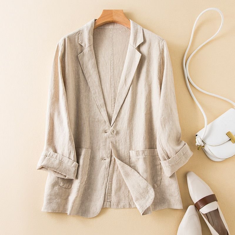 Vivienne Prestige Cotton-Linen Blazer - York Miller