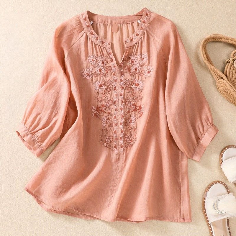 Serafina Cotton-Linen Blouse - York Miller