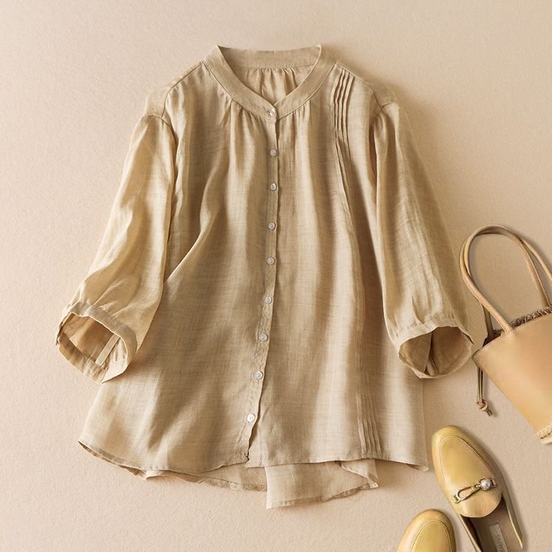 Chamomile Cotton-Linen Blouse - York Miller