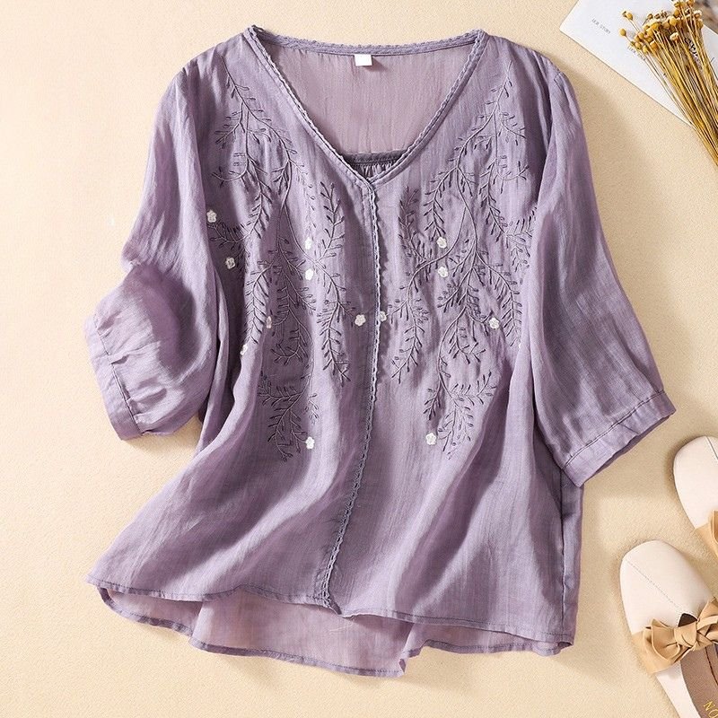 Celina Cotton-Linen Blouse - York Miller