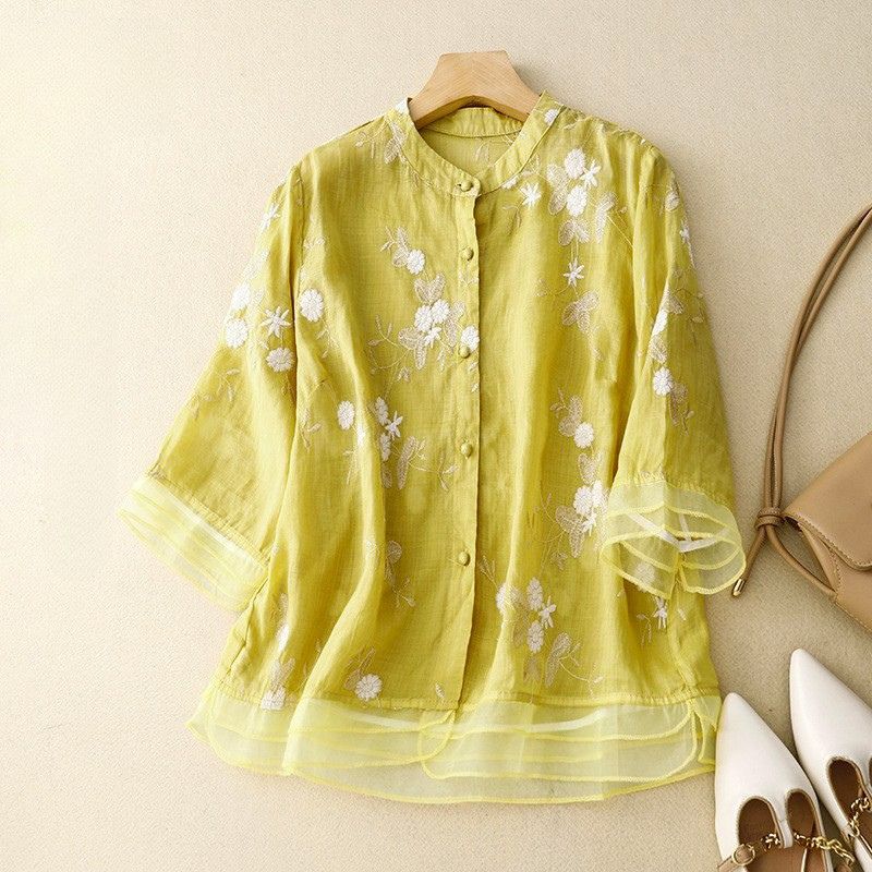 Isabella Cotton-Linen Blouse