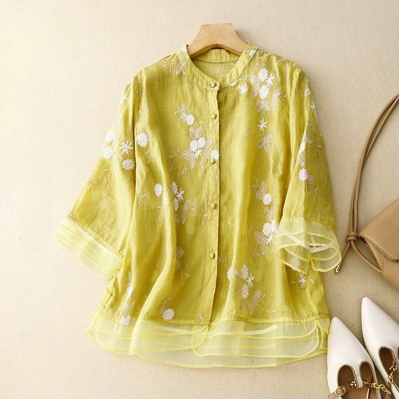 Isabella Cotton-Linen Blouse - York Miller