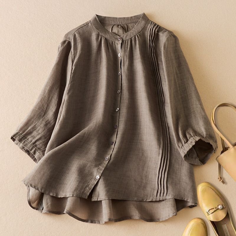 Chamomile Cotton-Linen Blouse - York Miller
