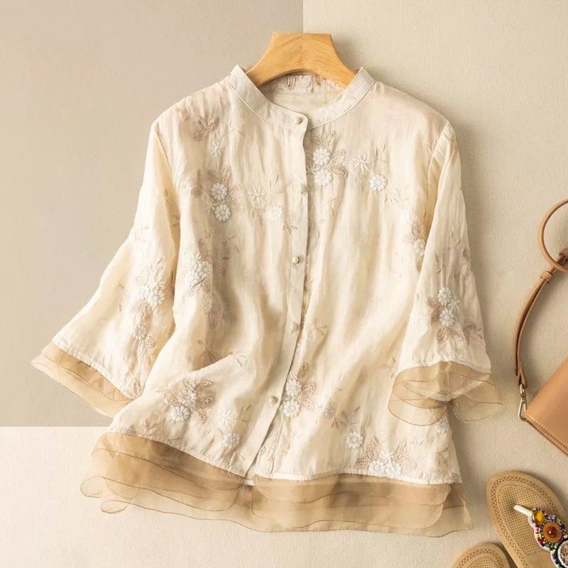 Isabella Cotton-Linen Blouse - York Miller