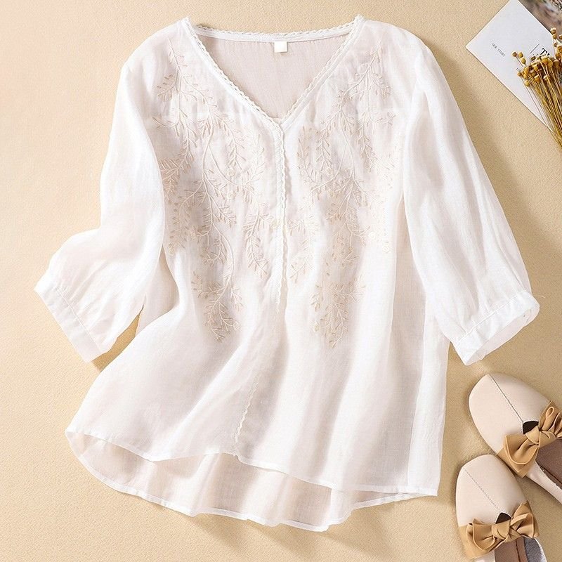 Celina Cotton-Linen Blouse - York Miller