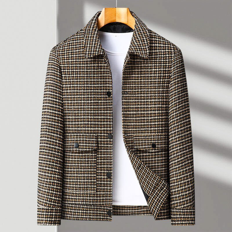 Malcolm Houndstooth Wool Jacket - York Miller