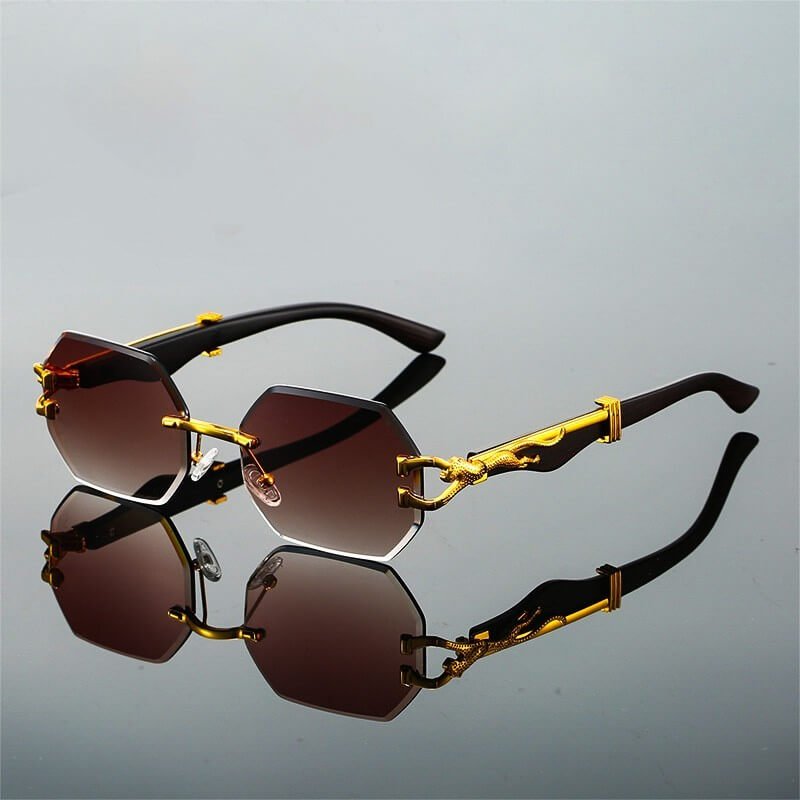 Leopard Frameless Retro Shades - York Miller