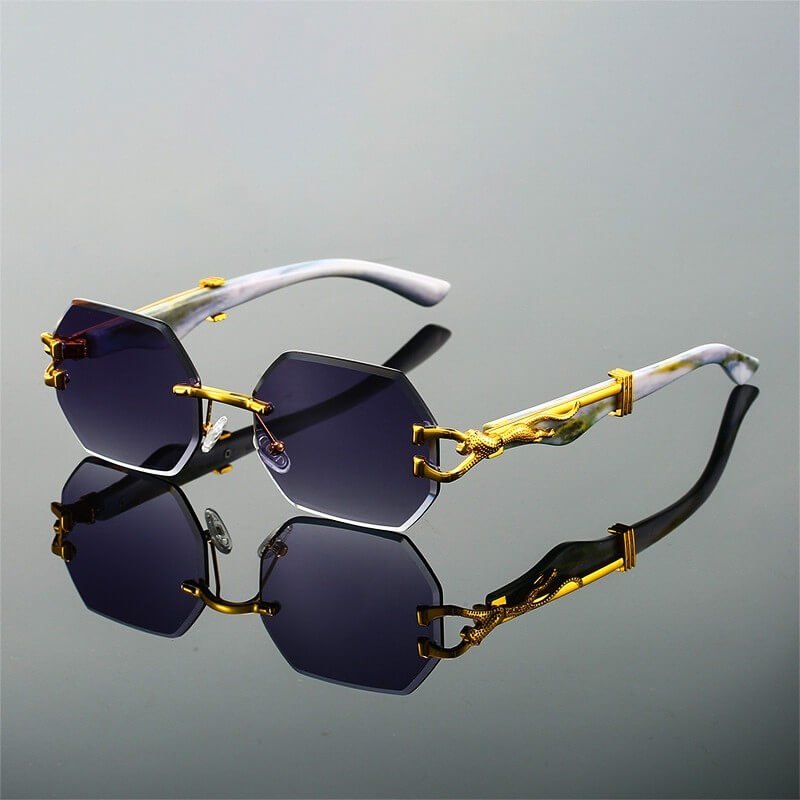Leopard Frameless Retro Shades - York Miller