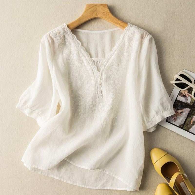 Luciana Cotton-Linen Blouse - York Miller