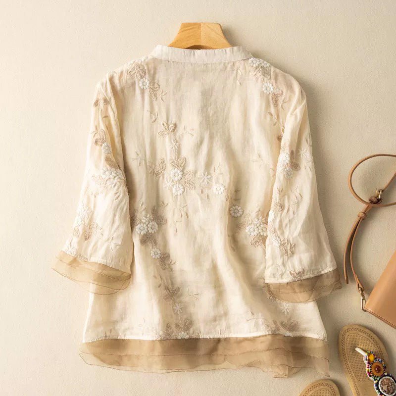 Isabella Cotton-Linen Blouse - York Miller