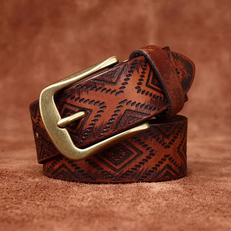 Tribal Leather Belt - York Miller