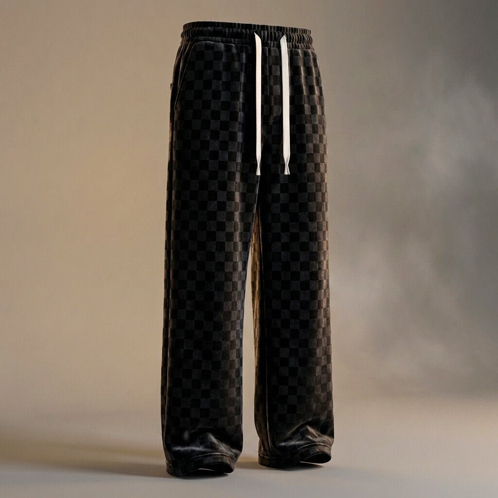 Matt Checkered Corduroy Sweatpants - York Miller