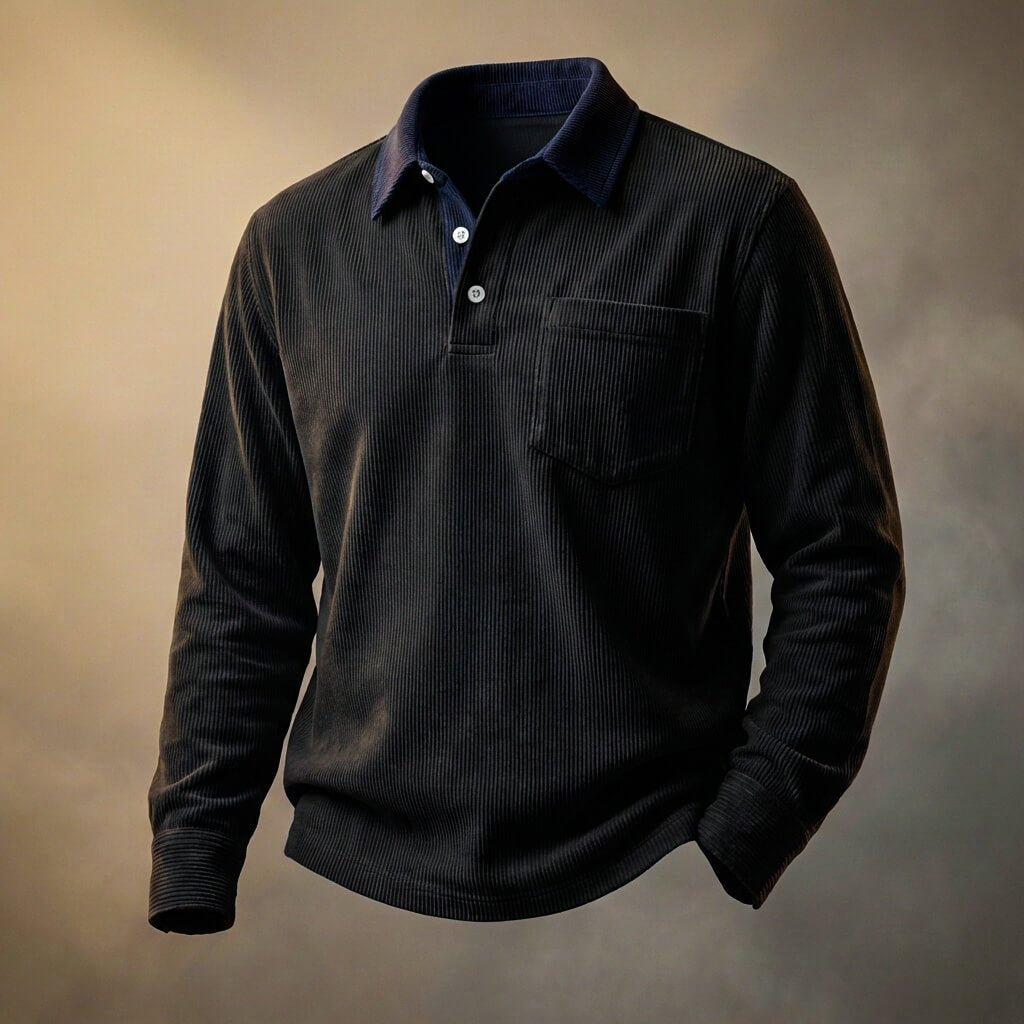 Scott Corduroy Long Sleeve Polo - York Miller