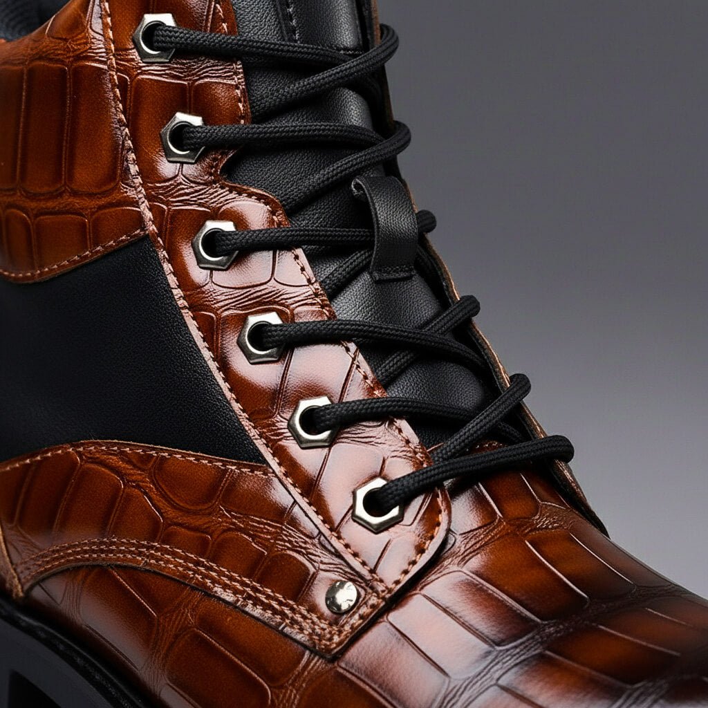 Chase Embossed Leather Boots - York Miller