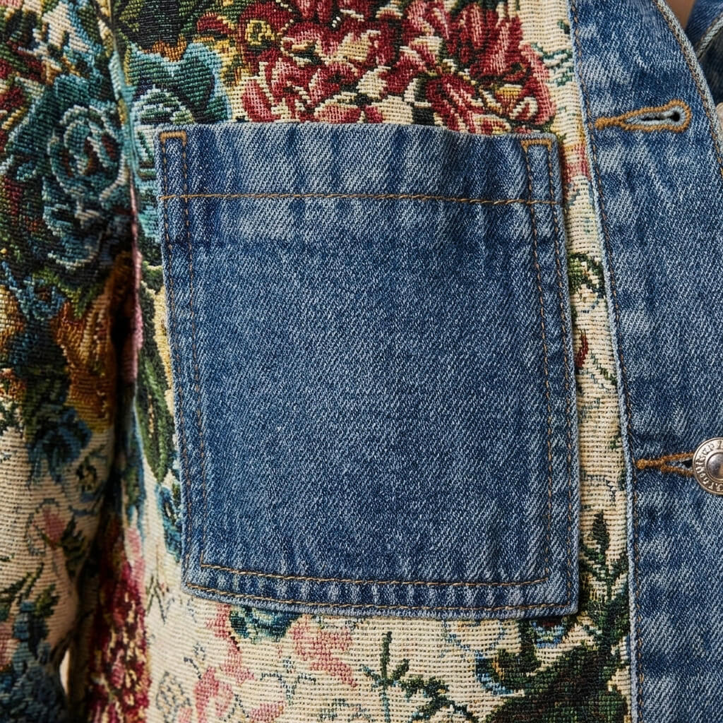 Camellia Floral Denim Jacket