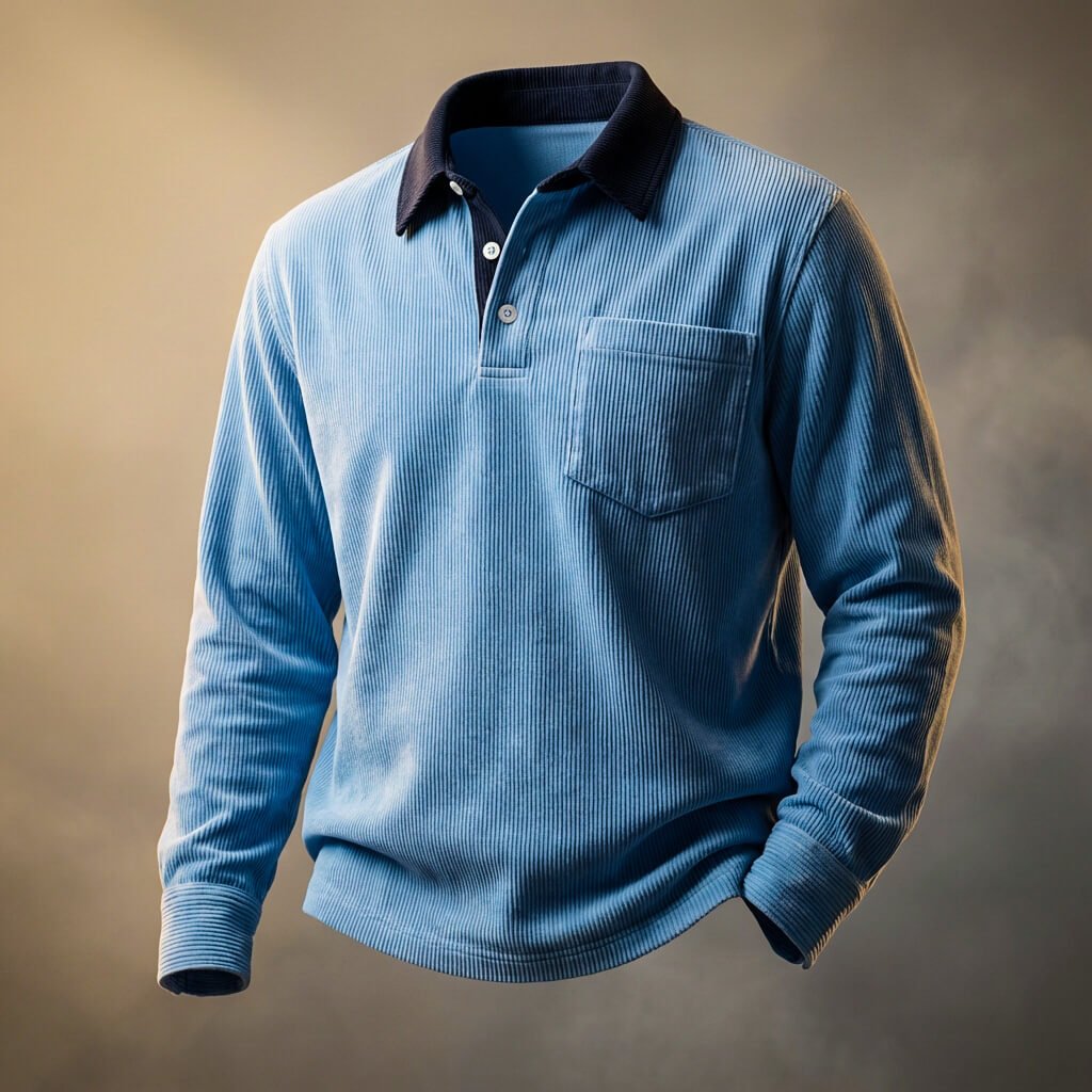 Scott Corduroy Long Sleeve Polo - York Miller