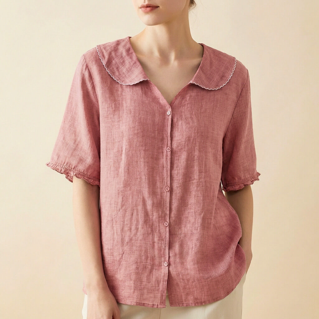 Clara Cotton-Linen Blouse