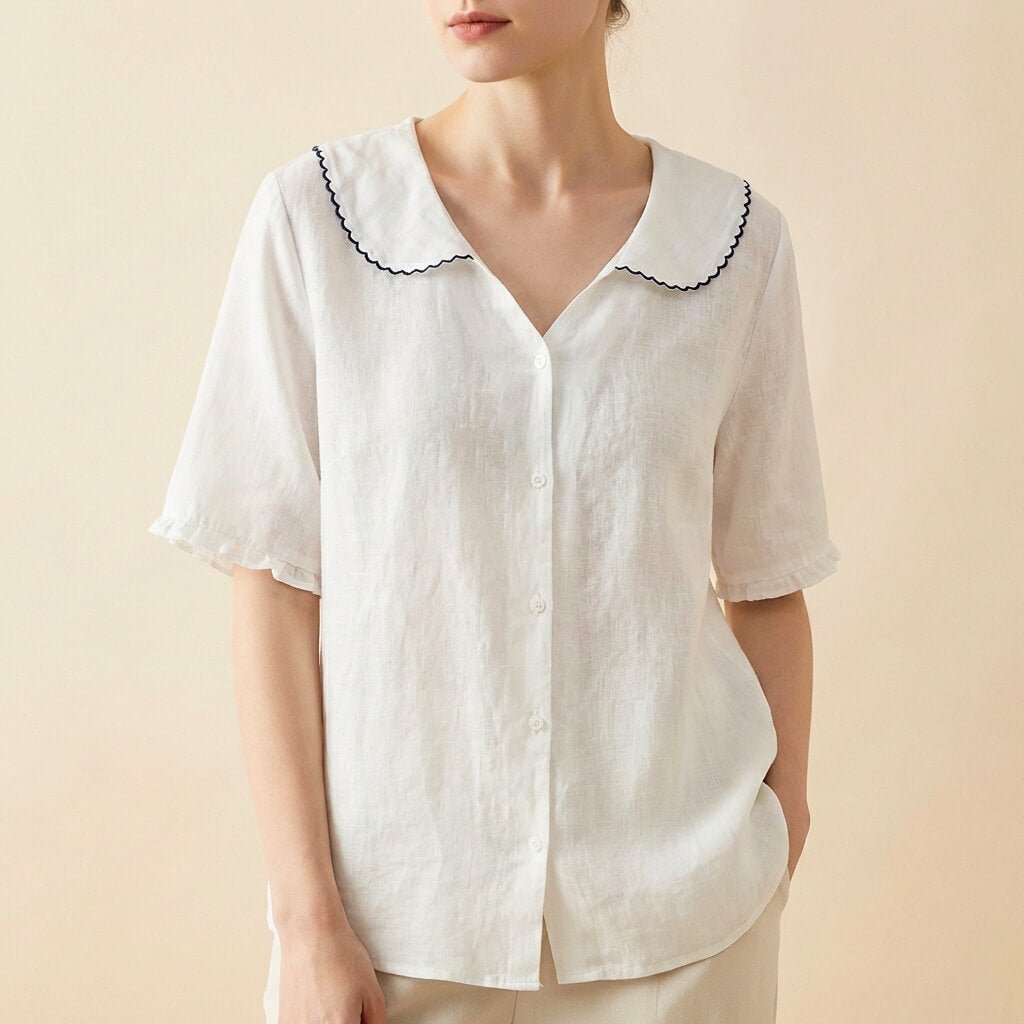 Clara Cotton-Linen Blouse - York Miller