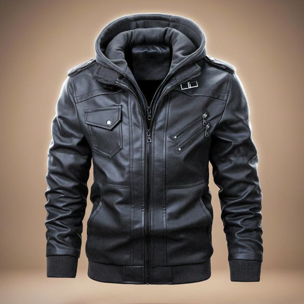 Robert Hooded Leather Jacket - York Miller