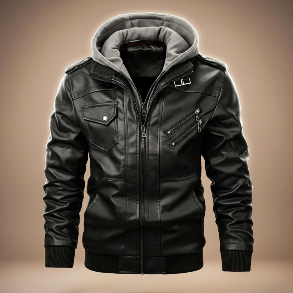 Robert Hooded Leather Jacket - York Miller