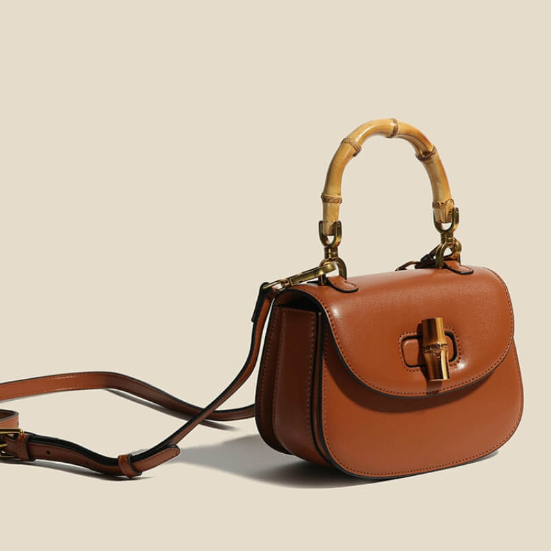 Valentina Leather Bamboo Handbag