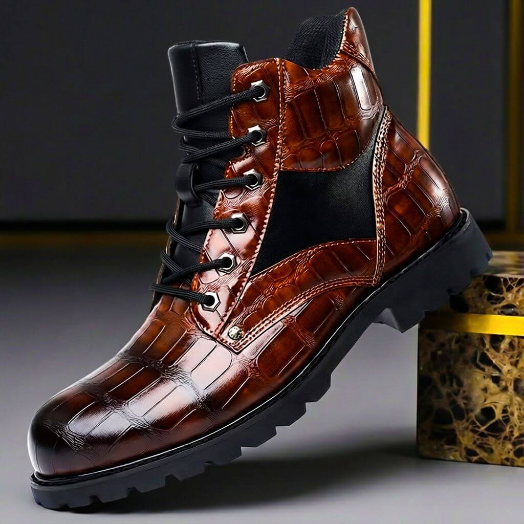 Chase Embossed Leather Boots